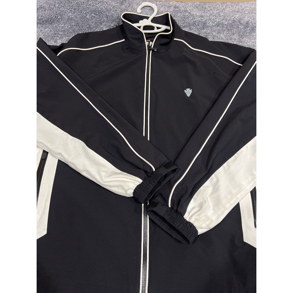 FootJoy DryJoys Tour Collection Golf Rain Jacket Black White Mens Large Full Zip